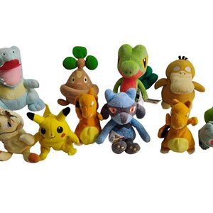 Vintage 90's Y2K Pokemon Plush Toy LOT Pikachu Mixed Sizes 10pcs Retro Gaming